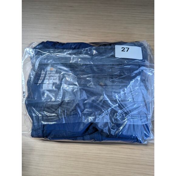 Carhartt Blue Plaid Flannel Mens Medium Regular Long Sleeve Button Up Shirt - Picture 9 of 9